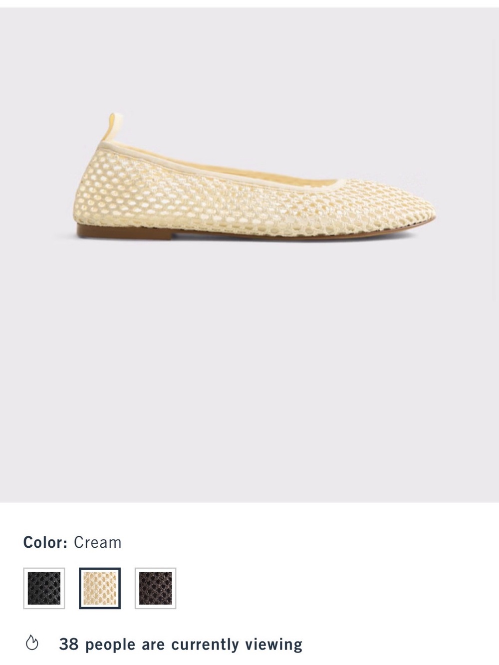 Abercrombie & Fitch Cream Knit Ballet Flat